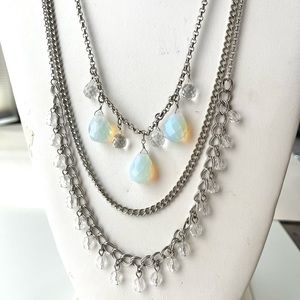 American Eagle Crystal and Opal glass necklace, NWT, never worn!